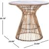 SAFAVIEH Home Collection Whent Coastal Grey White Wash and Black Round Accent Table(Honey Brown Wash / Black)