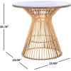 SAFAVIEH Home Collection Whent Coastal Grey White Wash and Black Round Accent Table(Natural / Black)
