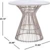 SAFAVIEH Home Collection Whent Coastal Grey White Wash and Black Round Accent Table(White Washed / Black)