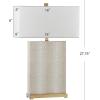 SAFAVIEH Lighting Collection – Set of 2 Joyce Modern Art Deco Faux Snakeskin Table Lamps, Cream with Brass Gold Accents, 28-Inch, LED Bulbs Included, Bedroom Living Room Home Office (LIT4402G-SET2)(Cream Faux Snakeskin – Set of 2)