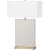 SAFAVIEH Lighting Collection – Set of 2 Joyce Modern Art Deco Faux Snakeskin Table Lamps, Cream with Brass Gold Accents, 28-Inch, LED Bulbs Included, Bedroom Living Room Home Office (LIT4402G-SET2)(Cream Woven – Set of 2)