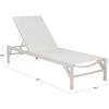 SAFAVIEH Outdoor – Stanley Chaise Lounge Chair – White Aluminum & Textilene, Adjustable Backrest, Weather Resistant for Deck, Patio, Backyard, Poolside, 78.7″ W x 26.7″ D x 13.9″ H (PAT7559B)(White/White)
