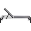 SAFAVIEH Outdoor – Stanley Chaise Lounge Chair – White Aluminum & Textilene, Adjustable Backrest, Weather Resistant for Deck, Patio, Backyard, Poolside, 78.7″ W x 26.7″ D x 13.9″ H (PAT7559B)(Black/Black)