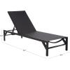 SAFAVIEH Outdoor – Stanley Chaise Lounge Chair – White Aluminum & Textilene, Adjustable Backrest, Weather Resistant for Deck, Patio, Backyard, Poolside, 78.7″ W x 26.7″ D x 13.9″ H (PAT7559B)(Black/Black)