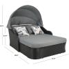 SAFAVIEH Outdoor Collection Baloo Grey Brown/Light Grey Daybed(Black/Grey)