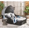 SAFAVIEH Outdoor Collection Baloo Grey Brown/Light Grey Daybed(Black/Grey)