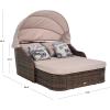 SAFAVIEH Outdoor Collection Baloo Grey Brown/Light Grey Daybed(Grey Brown/Light Grey)