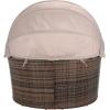 SAFAVIEH Outdoor Collection Baloo Grey Brown/Light Grey Daybed(Grey Brown/Light Grey)