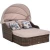 SAFAVIEH Outdoor Collection Baloo Grey Brown/Light Grey Daybed(Grey Brown/Light Grey)