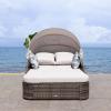 SAFAVIEH Outdoor Collection Baloo Grey Brown/Light Grey Daybed(Grey Brown/Light Grey)