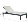 SAFAVIEH Outdoor Collection Montclair Natural Solid Wood/Beige Cushion Adjustable Chaise Lounge Chair (PAT6731A)(Dark Slate Gray / Beige)