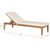SAFAVIEH Outdoor Collection Montclair Natural Solid Wood/Beige Cushion Adjustable Chaise Lounge Chair (PAT6731A)(Natural / Beige)