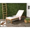SAFAVIEH Outdoor Collection Montclair Natural Solid Wood/Beige Cushion Adjustable Chaise Lounge Chair (PAT6731A)(Natural / Beige)