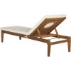 SAFAVIEH Outdoor Collection Montclair Natural Solid Wood/Beige Cushion Adjustable Chaise Lounge Chair (PAT6731A)(Natural / Beige)