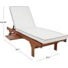SAFAVIEH Outdoor Collection Newport Natural/Beige Cushion Black Piping Chaise Lounge Chair with Side Table(Natural/Beige)