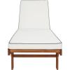 SAFAVIEH Outdoor Collection Newport Natural/Beige Cushion Black Piping Chaise Lounge Chair with Side Table(Natural/Beige)