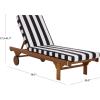 SAFAVIEH Outdoor Collection Newport Natural/Beige Cushion Black Piping Chaise Lounge Chair with Side Table(Natural/Black Stripe)