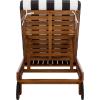 SAFAVIEH Outdoor Collection Newport Natural/Beige Cushion Black Piping Chaise Lounge Chair with Side Table(Natural/Black Stripe)