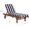 SAFAVIEH Outdoor Collection Newport Natural/Beige Cushion Black Piping Chaise Lounge Chair with Side Table(Natural/Navy Striped)