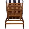 SAFAVIEH Outdoor Collection Newport Natural/Beige Cushion Black Piping Chaise Lounge Chair with Side Table(Natural/Navy Striped)