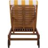 SAFAVIEH Outdoor Collection Newport Natural/Beige Cushion Black Piping Chaise Lounge Chair with Side Table(Natural/Yellow Stripe)