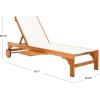 SAFAVIEH Outdoor Collection Ralden Natural Brown Solid Wood/Beige Fabric Adjustable Chaise Lounge Chair (PAT7070A)(Natural / Beige)
