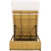 SAFAVIEH Outdoor Collection Vale Grey Brown/Light Grey Patio Adjustable Chaise Lounge Chair(Natural/White)