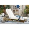 SAFAVIEH Outdoor Collection Vale Grey Brown/Light Grey Patio Adjustable Chaise Lounge Chair(Natural/White)