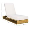 SAFAVIEH Outdoor Collection Vale Grey Brown/Light Grey Patio Adjustable Chaise Lounge Chair(Natural/White)