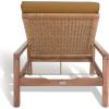 SAFAVIEH Outdoor Couture Collection Donnamaria Natural Solid Wood/White Cushion Wicker Chaise Lounge Chair (CPT1027A)(Natural/Brown)