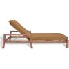 SAFAVIEH Outdoor Couture Collection Donnamaria Natural Solid Wood/White Cushion Wicker Chaise Lounge Chair (CPT1027A)(Natural/Brown)