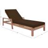 SAFAVIEH Outdoor Couture Collection Donnamaria Natural Solid Wood/White Cushion Wicker Chaise Lounge Chair (CPT1027A)(Natural/Dark Brown)