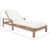 SAFAVIEH Outdoor Couture Collection Donnamaria Natural Solid Wood/White Cushion Wicker Chaise Lounge Chair (CPT1027A)(Natural/White)