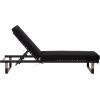 SAFAVIEH Outdoor Patio Furniture Collection – Arman Black & Black Lounger with Cushion, Adjustable Outdoor Reclining Chaise (PAT7558A)(Black/Black)