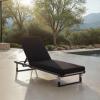 SAFAVIEH Outdoor Patio Furniture Collection – Arman Black & Black Lounger with Cushion, Adjustable Outdoor Reclining Chaise (PAT7558A)(Black/Black)