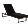 SAFAVIEH Outdoor Patio Furniture Collection – Arman Black & Black Lounger with Cushion, Adjustable Outdoor Reclining Chaise (PAT7558A)(Black/Black)