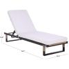 SAFAVIEH Outdoor Patio Furniture Collection – Arman Black & Black Lounger with Cushion, Adjustable Outdoor Reclining Chaise (PAT7558A)(Black/White)