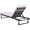 SAFAVIEH Outdoor Patio Furniture Collection – Arman Black & Black Lounger with Cushion, Adjustable Outdoor Reclining Chaise (PAT7558A)(Black/White)