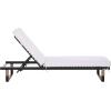 SAFAVIEH Outdoor Patio Furniture Collection – Arman Black & Black Lounger with Cushion, Adjustable Outdoor Reclining Chaise (PAT7558A)(Black/White)