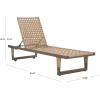 SAFAVIEH Outdoor Patio Furniture Collection – Arthur Grey & Heather Tan Woven Rope Chaise Lounge Chair, Adjustable Reclining Sun Lounger, Modern Poolside & Deck Seating (PAT7760A)(Grey/Heather Tan)