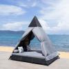 SAFAVIEH Outdoor Patio Furniture Collection – Bongo Grey & Light Grey Wicker Outdoor Daybed with Canopy, Modern Pyramid Design (PAT7736B)(Black/Grey)