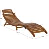 SAFAVIEH Outdoor Patio Furniture Collection – Fanty Brown Solid Wood Folding Chaise Lounge Chair, Slatted Teak-Style Design, Portable Sun Lounger with No Cushion (PAT6803A)(Teak)