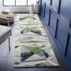 SAFAVIEH Porcello Collection Area Rug – 9′ x 12′, Light Grey & Orange, Modern Abstract Design, Non-Shedding & Easy Care, Ideal for High Traffic Areas in Living Room, Bedroom (PRL6940F)(Ivory/Green)