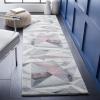 SAFAVIEH Porcello Collection Area Rug – 9′ x 12′, Light Grey & Orange, Modern Abstract Design, Non-Shedding & Easy Care, Ideal for High Traffic Areas in Living Room, Bedroom (PRL6940F)(Ivory/Pink)