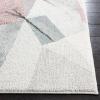 SAFAVIEH Porcello Collection Area Rug – 9′ x 12′, Light Grey & Orange, Modern Abstract Design, Non-Shedding & Easy Care, Ideal for High Traffic Areas in Living Room, Bedroom (PRL6940F)(Ivory/Pink)