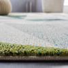 SAFAVIEH Porcello Collection Area Rug – 9′ x 12′, Light Grey & Orange, Modern Abstract Design, Non-Shedding & Easy Care, Ideal for High Traffic Areas in Living Room, Bedroom (PRL6940F)(Ivory/Green)