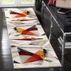 SAFAVIEH Porcello Collection Area Rug – 9′ x 12′, Light Grey & Orange, Modern Abstract Design, Non-Shedding & Easy Care, Ideal for High Traffic Areas in Living Room, Bedroom (PRL6940F)(Light Grey/Orange)