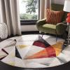 SAFAVIEH Porcello Collection Area Rug – 9′ x 12′, Light Grey & Orange, Modern Abstract Design, Non-Shedding & Easy Care, Ideal for High Traffic Areas in Living Room, Bedroom (PRL6940F)(Light Grey/Orange)