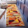 SAFAVIEH Porcello Collection Area Rug – 9′ x 12′, Light Grey & Orange, Modern Abstract Design, Non-Shedding & Easy Care, Ideal for High Traffic Areas in Living Room, Bedroom (PRL6940F)(Orange/Red)