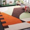 SAFAVIEH Rodeo Drive Collection Area Rug – 8′ Square, Gold, Handmade Mid-Century Modern Abstract Wool, Ideal for High Traffic Areas in Living Room, Bedroom (RD863A)(Green/Brown)